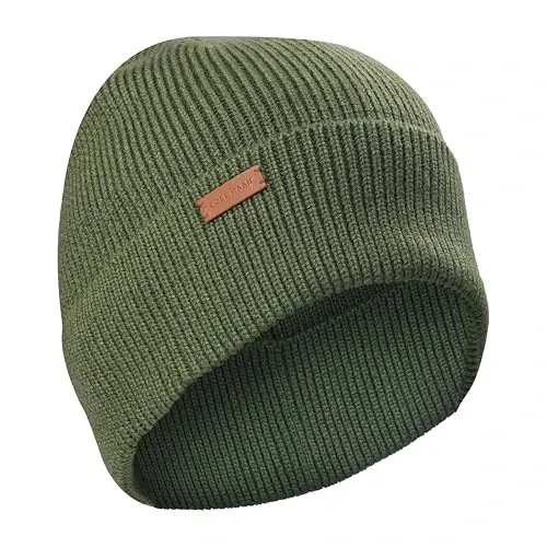 Cole Haan Men's Heritage Rib Cuff Wool Beanie Hat, One Size 