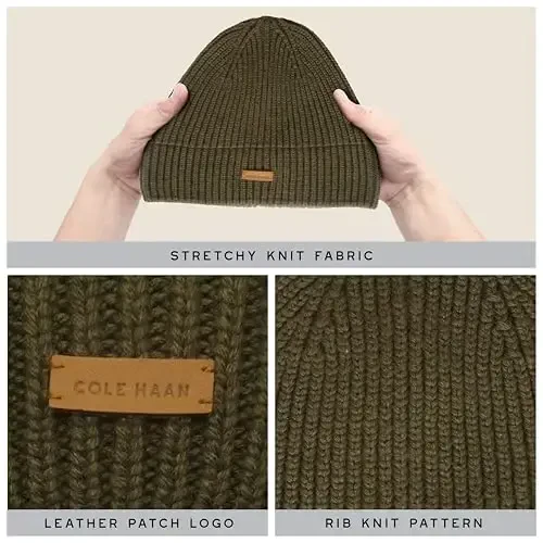 Cole Haan Mens Knit Beanie - No Cuff Design - COLE HAAN (1)