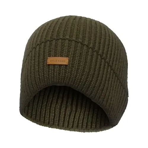 Cole Haan Men's Knit Beanie-No Cuff Design 