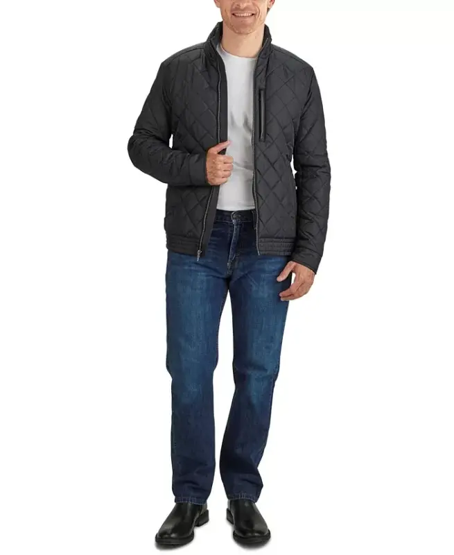 Cole Haan Erkek Suni Sherpa Astarı ile Kapitone Desenli Ceket - Siyah - 1