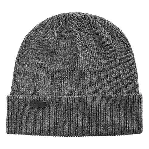 Cole Haan Heritage Rib Cuff Beanie Hat for Men, Warm Knit Wool Beanie with Classic Ribbed Design - 3