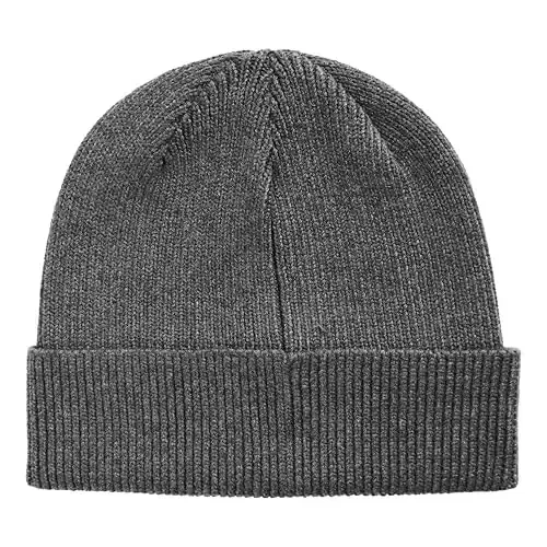 Cole Haan Heritage Rib Cuff Beanie Hat for Men, Warm Knit Wool Beanie with Classic Ribbed Design - 4