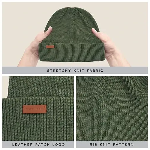 Cole Haan Men's Heritage Rib Cuff Wool Beanie Hat, One Size - 5