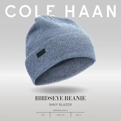 Cole Haan Men's Heritage Rib Cuff Wool Beanie Hat, One Size - 5