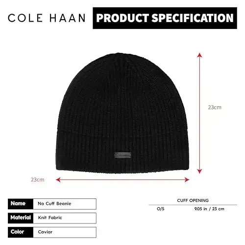 Cole Haan Men's Knit Beanie-No Cuff Design - 4