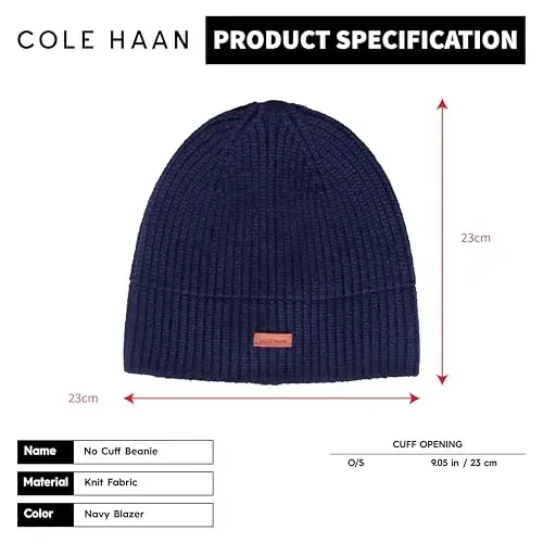 Cole Haan Men's Knit Beanie-No Cuff Design - 4