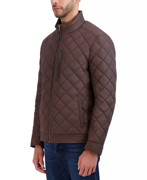 Cole Hann Men's Diamond Quilt Jacket with Faux Sherpa Lining Wren - 3