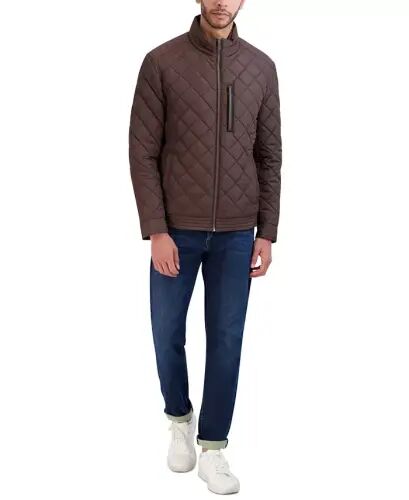 Cole Hann Men's Diamond Quilt Jacket with Faux Sherpa Lining - Wren - 1