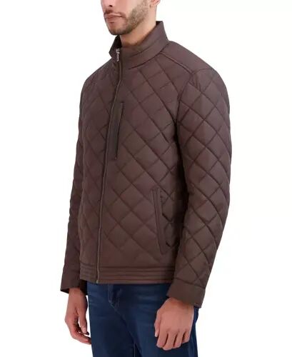 Cole Hann Men's Diamond Quilt Jacket with Faux Sherpa Lining - Wren - 3