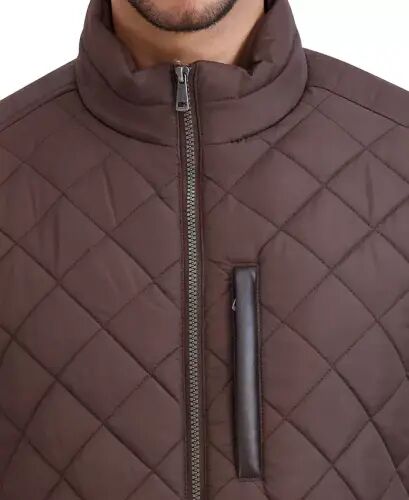 Cole Hann Men's Diamond Quilt Jacket with Faux Sherpa Lining - Wren - 4