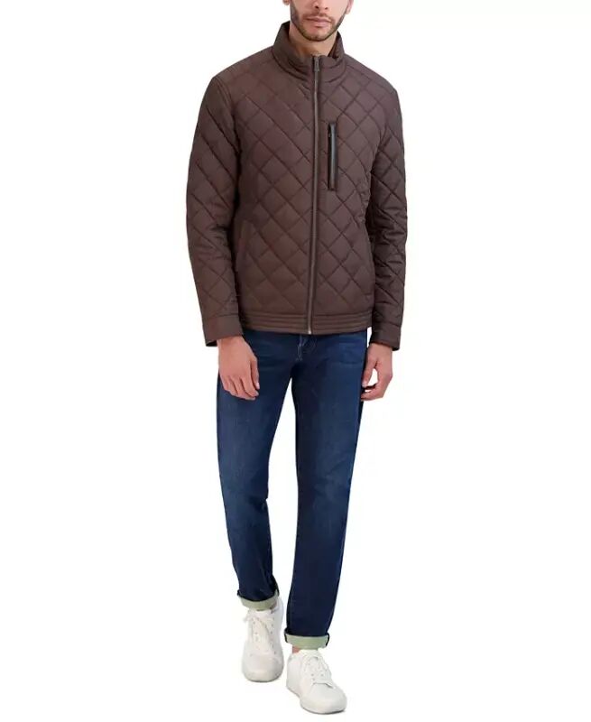Cole Hann Men's Diamond Quilt Jacket with Faux Sherpa Lining - Wren - Cole Haan