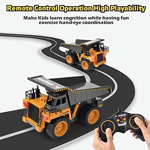 Colegend Remote Control Dump Truck RC Truck Construction Vehicle Truck Toys with Rechargeable Battery for Toddlers Kids Boys and Girls - 4