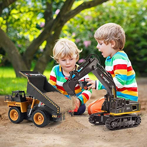 Colegend Remote Control Dump Truck RC Truck Construction Vehicle Truck Toys with Rechargeable Battery for Toddlers Kids Boys and Girls - 6