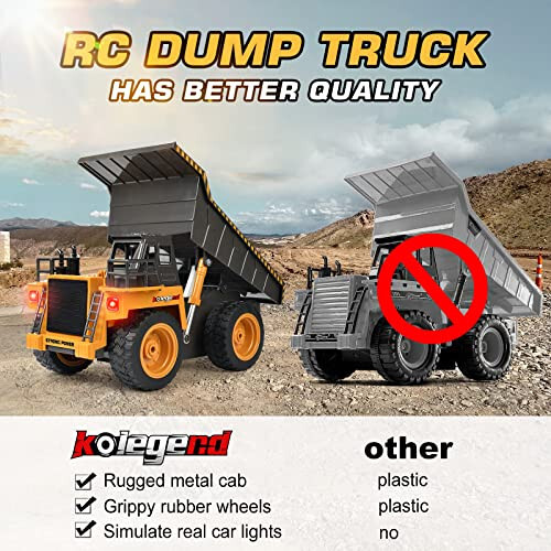 Colegend Remote Control Dump Truck RC Truck Construction Vehicle Truck Toys with Rechargeable Battery for Toddlers Kids Boys and Girls - MODAZONE (1)