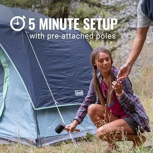 Coleman Skydome Tent with 5 Minute Setup, 2/4/6/8-Person Weatherproof Tent with Rainfly & Carry Bag, 20% More Headroom Than Traditional Canopies - 3