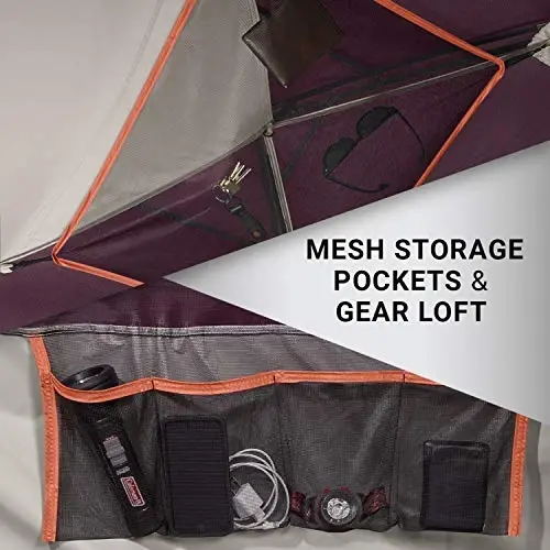 Coleman Skydome chodiri, 5 daqiqada o'rnatiladi, 4 kishilik ob-havoga chidamli chodir, yomg'ir pardasi va sumkasi bilan, an'anaviy soyabonlarga qaraganda 20% ko'proq bosh xonasi - 4