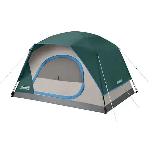 Coleman Skydome Tent 5 daqiqada o'rnatish, 2/4/6/8 kishilik ob-havoga chidamli chodir, Rainfly va sumkasi bilan, an'anaviy soyabonlarga qaraganda 20% ko'proq bosh joyi - 1