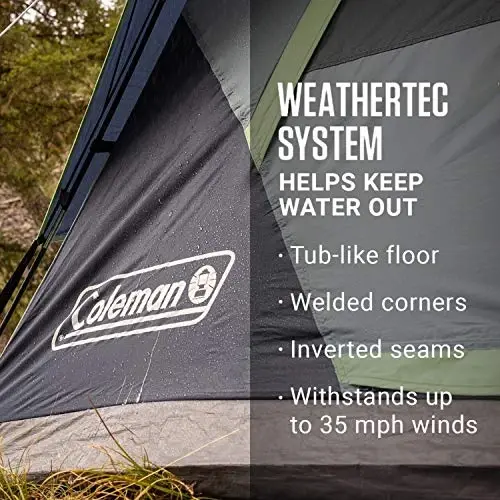 Coleman Skydome Tent with 5 Minute Setup, 4-Person Weatherproof Tent with Rainfly & Carry Bag, 20% More Headroom Than Traditional Canopies - 6