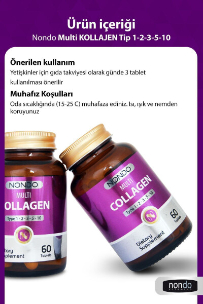 Collagen 60 Tablets Multi Collagen Type 1-2-3-5-10 - 10