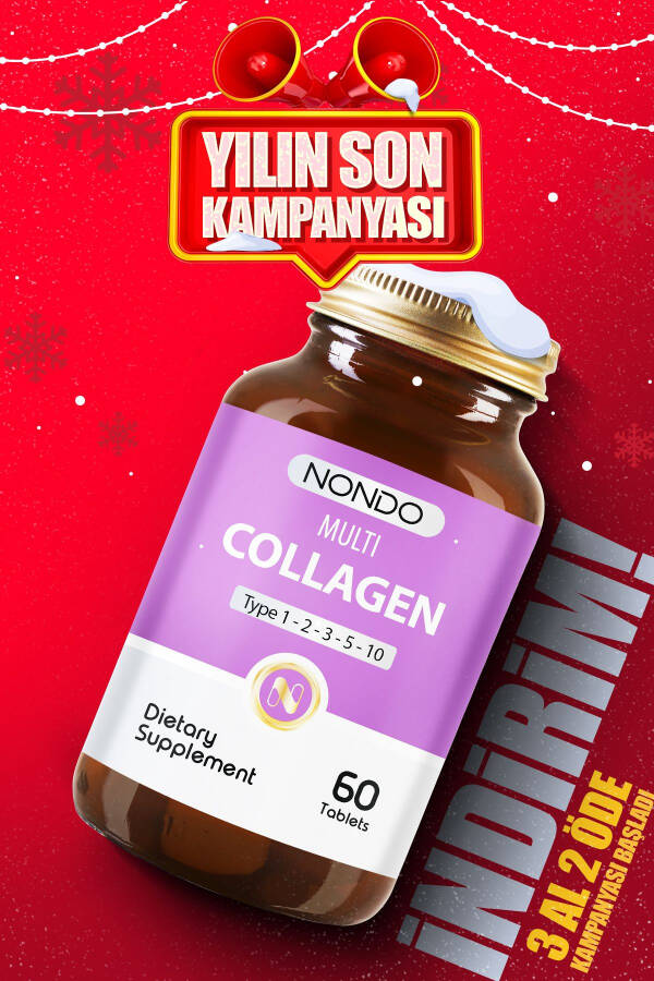 Collagen 60 Tablets Multi Collagen Type 1-2-3-5-10 - 1