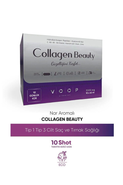 Collagen Beauty High Bioactive Hydrolyzed Collagen 100% Pure and Natural - 10 Tubes - 17