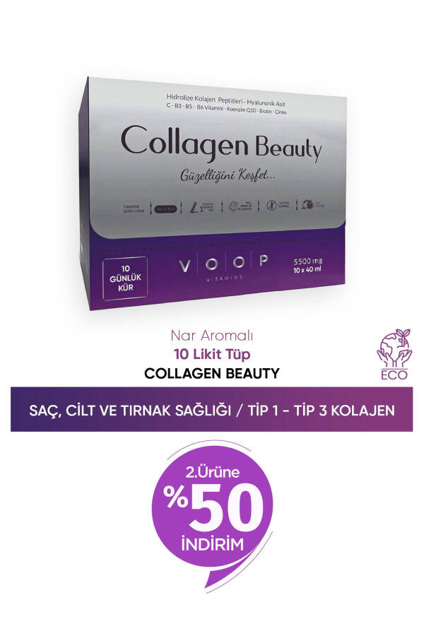 Collagen Beauty High Bioactive Hydrolyzed Collagen 100% Pure and Natural - 10 Tubes - 1