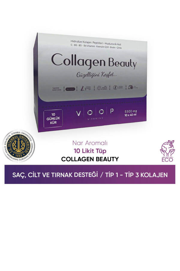 Collagen Beauty High Bioactive Hydrolyzed Collagen 100% Pure and Natural - 10 Tubes - 8