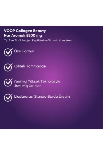 Collagen Beauty Yüksek Biyoaktif Hidrolize Kolajen %100 Saf Ve Doğal - 7 Tüp - VOOP (1)