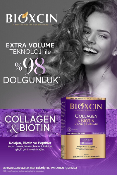 Collagen & Biotin Extra Volume Shampoo 300 Ml - Collagen Biotin for Fine Thin Hair - 27