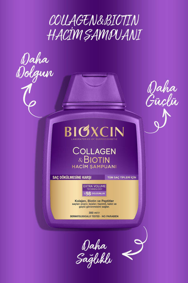 Collagen & Biotin Extra Volume Shampoo 300 Ml - Collagen Biotin for Fine Thin Hair - 5