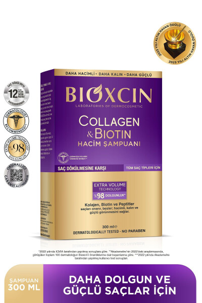 Collagen & Biotin Extra Volume Shampoo 300 Ml - Collagen Biotin for Fine Thin Hair - 10