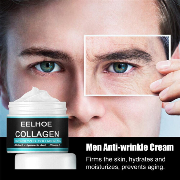 Collagen Cream for Men, Men Anti-wrinkle Cream, Men Face Moisturizer Cream, Day & Night Skin Care Lotion (30g) - 11