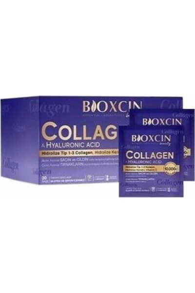 Collagen Hyaluronic Acid 10,000 Mg Type 1-3 Keratin Vitamin C 30 Sachets - BIOXIN (1)