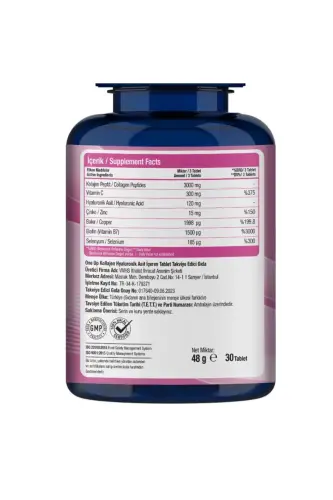 Collagen Hyaluronic Acid 30 Tablets - 3