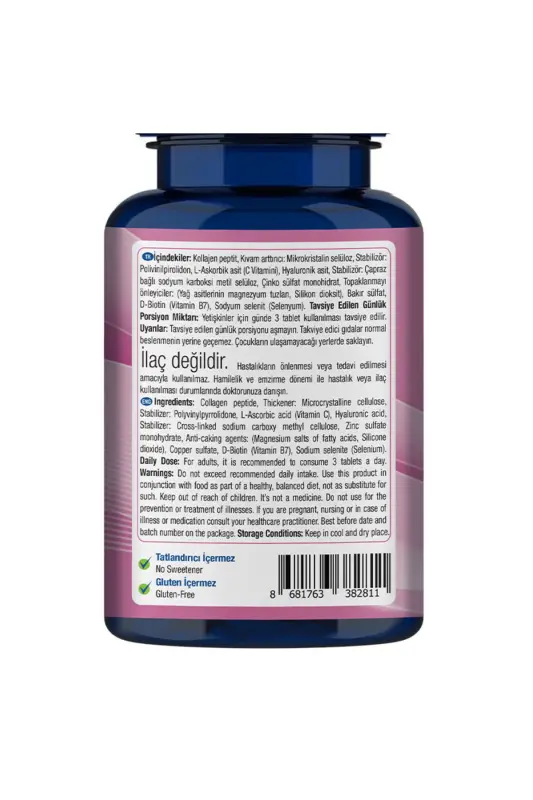 Collagen Hyaluronic Acid 90 Tablets - 3
