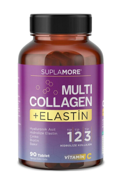 Collagen Multi Collagen & Elastin Type 1 Type 2 Type 3 Hydrolyzed Collagen 90 Tablets - 13