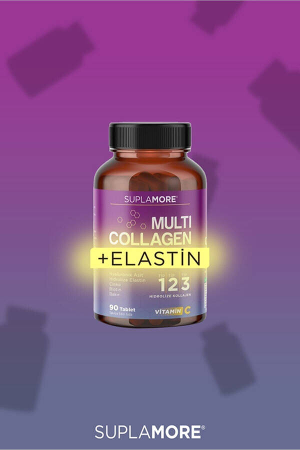 Collagen Multi Collagen & Elastin Type 1 Type 2 Type 3 Hydrolyzed Collagen 90 Tablets - 15