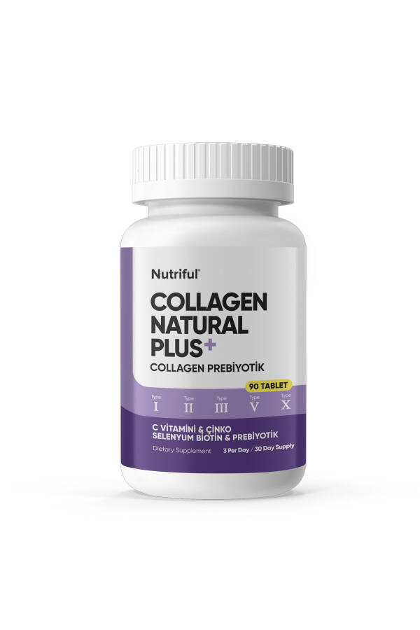 Collagen Natural Plus 5 TYPES Collagen+Prebiotic TYPE 1-2-3-5-10 (Vitamin C, Selenium) 90 TABLETS - 5