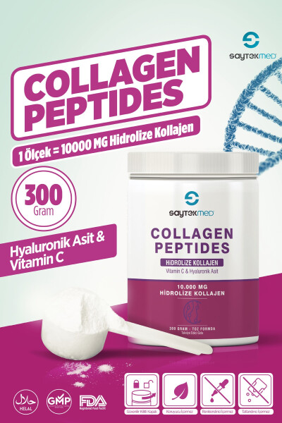 Collagen Peptides / Collagen Hydrolysate Supplement with Hyaluronic Acid and Vitamin C - 1