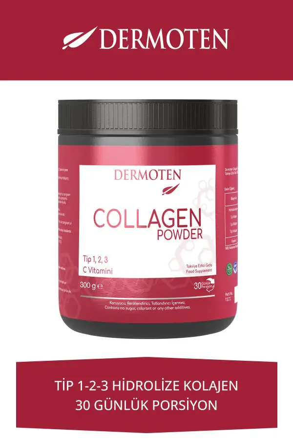 Collagen Plus Powder 300 Gr Type 1 - Type 2 - Type 3 - With Vitamin C 30 x 10,000 Mg Collagen Powder - 1