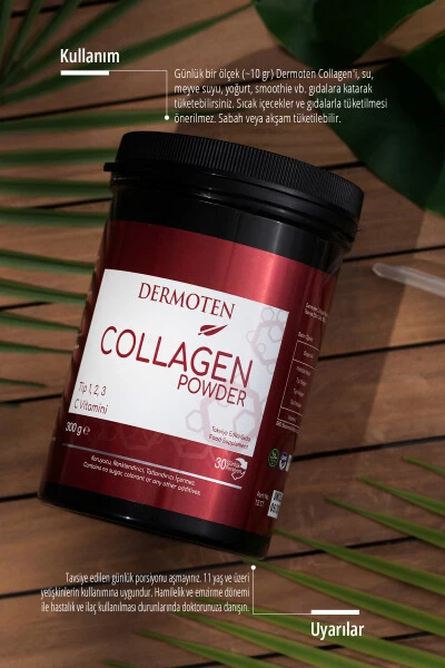 Collagen Plus Powder 300 Gr Type 1 - Type 2 - Type 3 - With Vitamin C 30 x 10,000 Mg Collagen Powder - 4