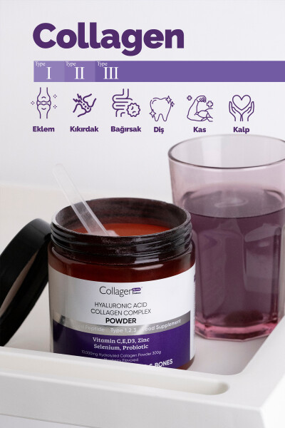 Collagen Powder 300g. Collagen, Probiotics, Biotin, Multivitamin, Forest Fruit Flavored - 1