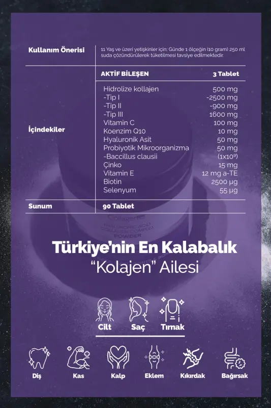 Collagen Powder 300g. Collagen, Probiotics, Biotin, Multivitamin, Forest Fruit Flavored - 7