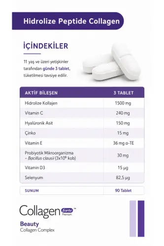 Collagen, Probiotic & Multivitamin 1500mg X 90 Tablets - 7