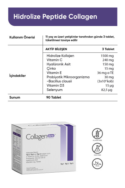 Collagen, Probiotic & Multivitamin 1500mg X 90 Tablets - 9