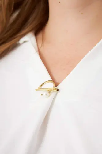 Collar Detail Plus Size Blouse Ecru - 3