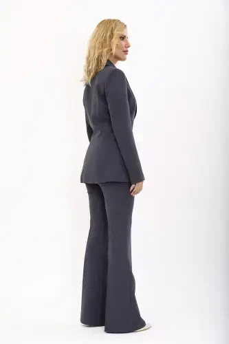 Collared Classic Jacket & Flared Trousers Suit-Smoked-Smoked - ÖNDER ÖZSOY (1)