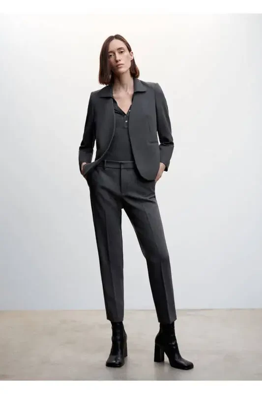 Collarless Fabric Jacket - 2