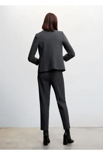 Collarless Fabric Jacket - 4