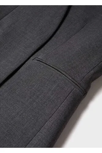 Collarless Fabric Jacket - 5